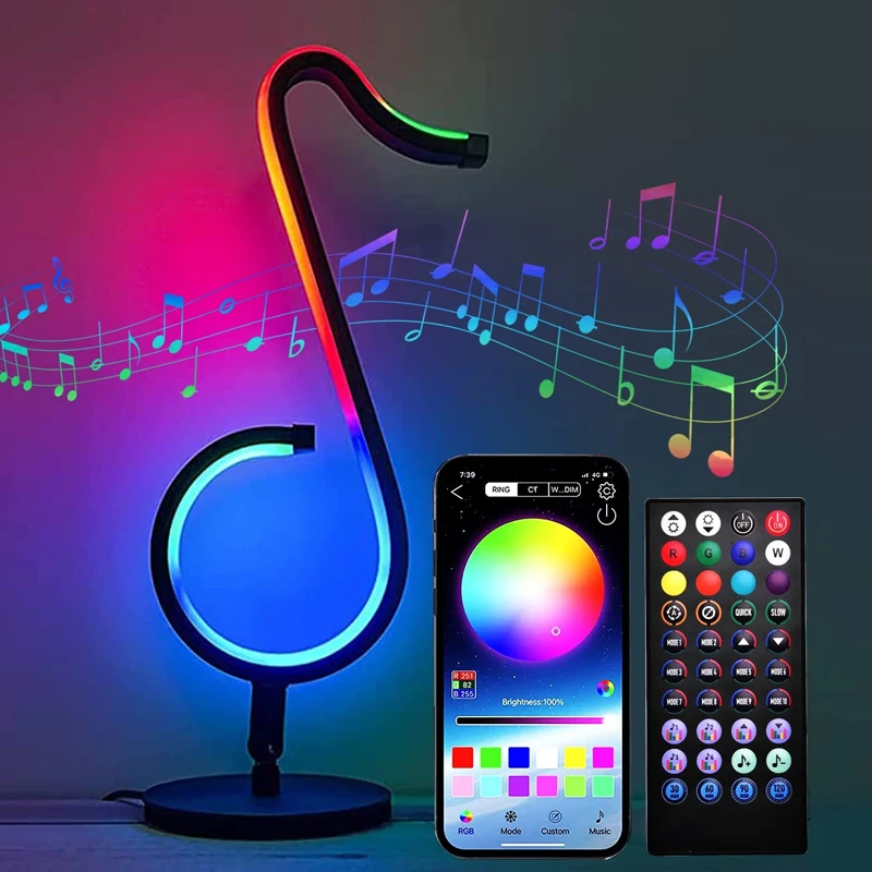 Bluetooth Smart Led Desk Lamp Rgb Gaming Room Dimmable Atmosphere Light