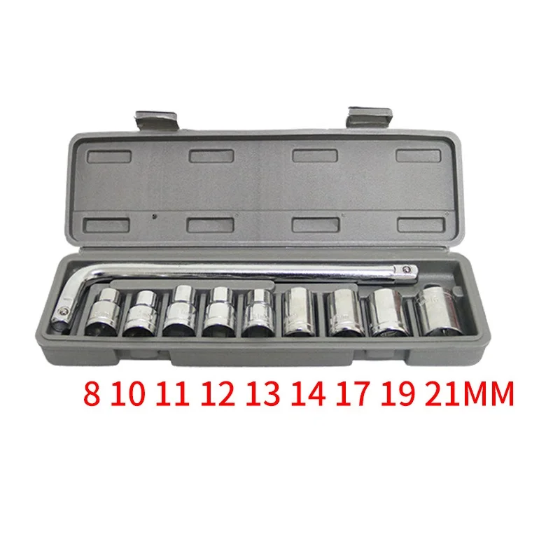 

10 pcs Hand Tool Set General Household Repair Hand Tool Kit Toolbox Storage Case Socket Wrench Screwdriver Knife