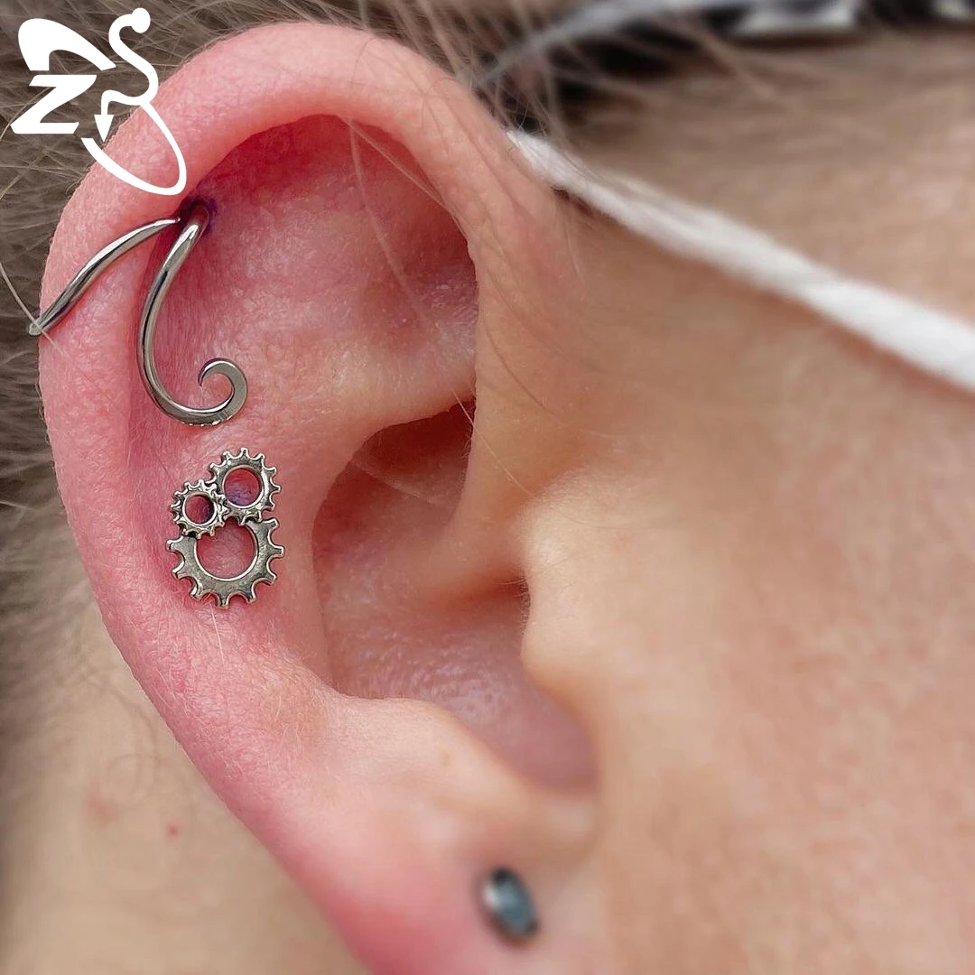 925 Sterling Silver Eyebrow Ring Nose Stud Helix Cartilage Earring Jewelry 1PC 16G 10/12/14/16MM deformable for ZS nose piercings