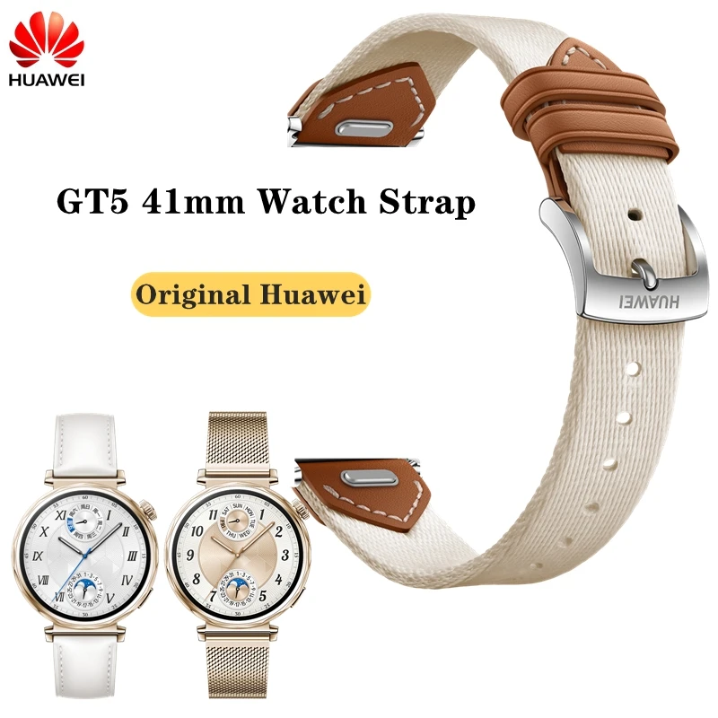 Huawei GT5 Pro 42mm Leather Watch Band - Premium Nylon & Vegan Leather Composite Strap