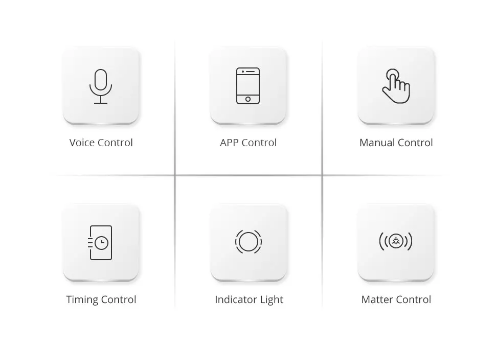 Matter Over WiFi Smart Wall Light Switch 1 2 3 4 6 Gangs with Neutral Switch US