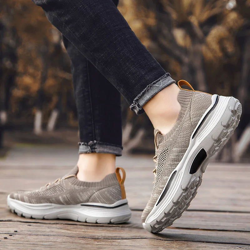 Men Casual Shoes Comfortable Mesh  Summer Breathable  Loafers Wide Slip On Walking  