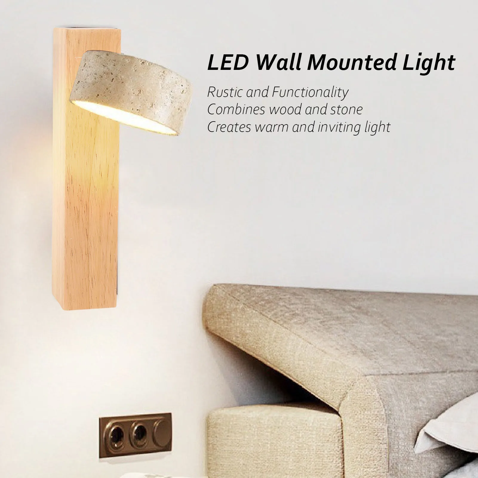 LED Wall Mounted Light LED Wall Mounted Light Rotation Warm Light Hardwired Wall Sconces Lamp for Bedroom