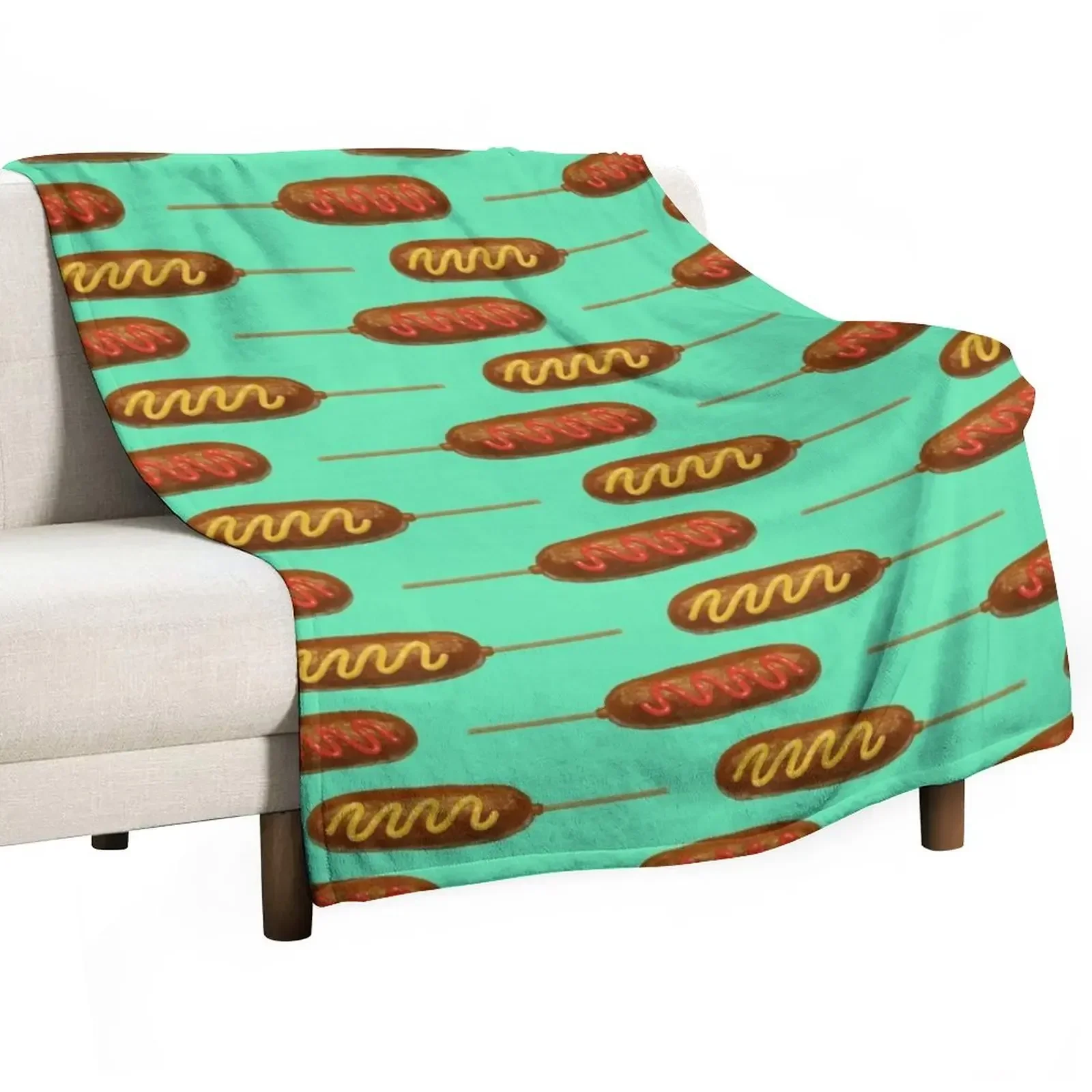 

Corn Dogs Throw Blanket Bed linens Kid'S Winter beds Blankets