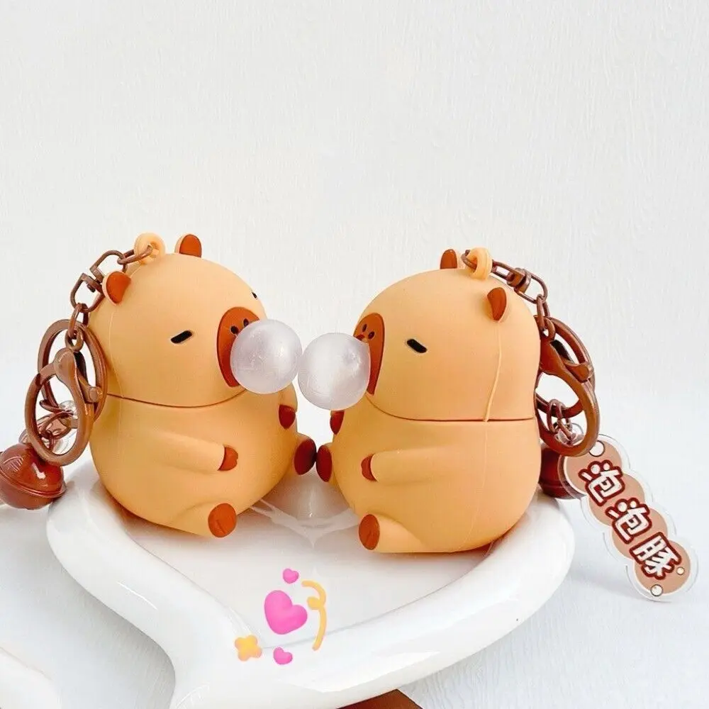 thumbnail image 2 of 2Pcs Capybara Keychain, Squeeze To Blow Bubbles Silicone Capybara Car 2 of 11