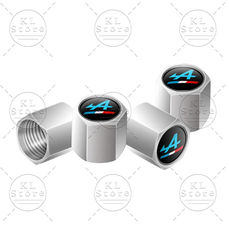Alpine Logo 4-Piece Metal Car Valve Caps