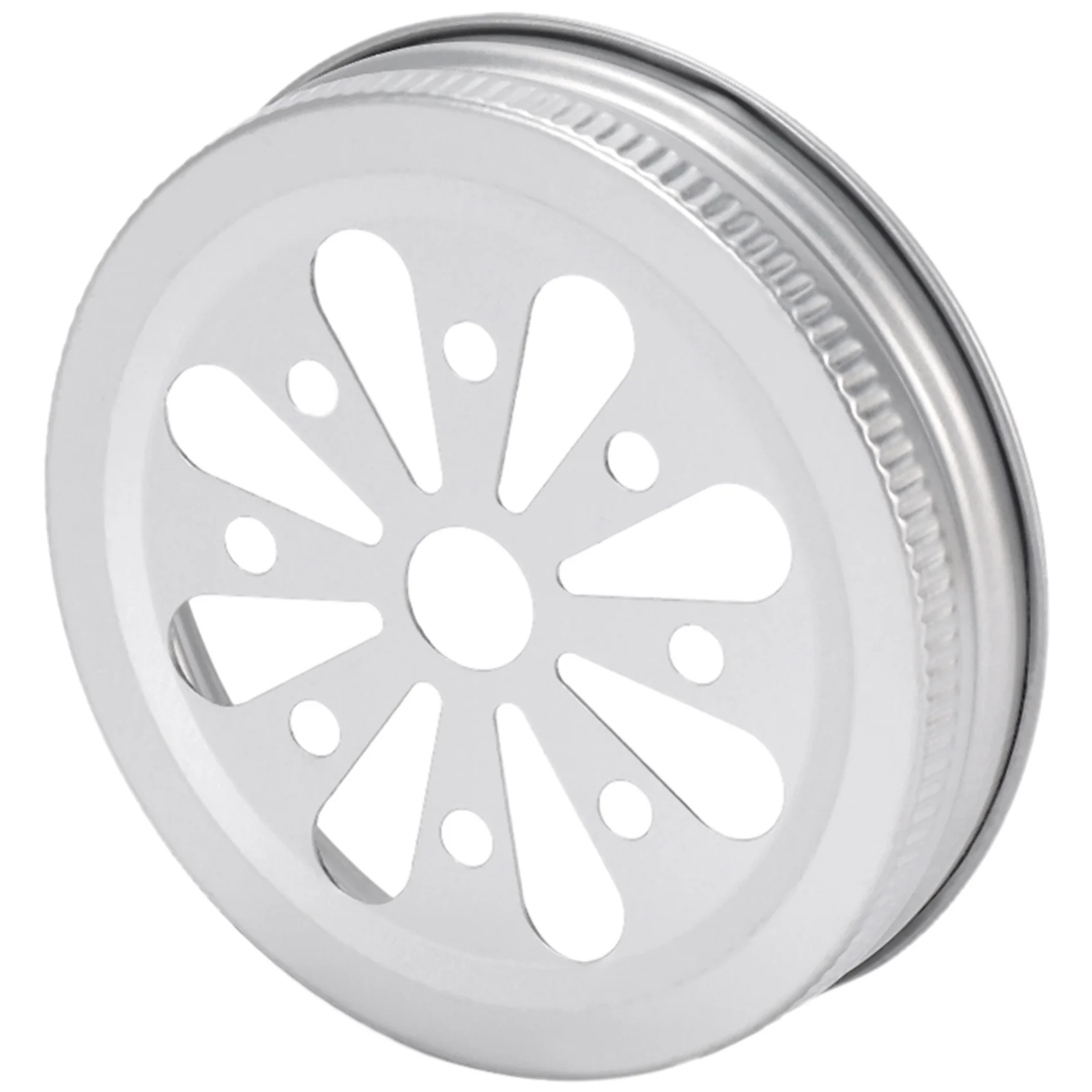 

16Pcs Regular Mouth Can Jar Lid Rust Proof Daisy Cut with Straw Hole Hollow Flower Cover for Ball,Canning Jars,Etc