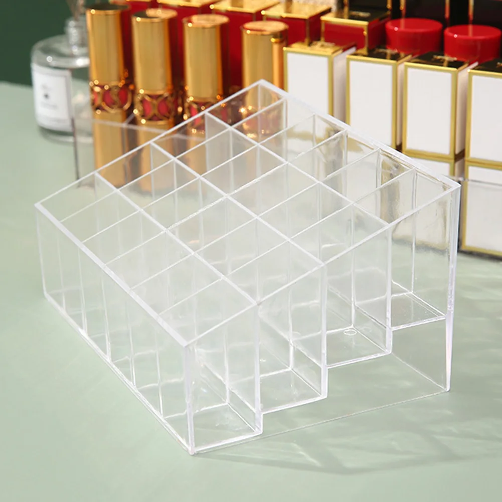 Clear Lipstick Box With Multi-grid Multifunctional Desktop Makeup Display Stand For Bedroom 2