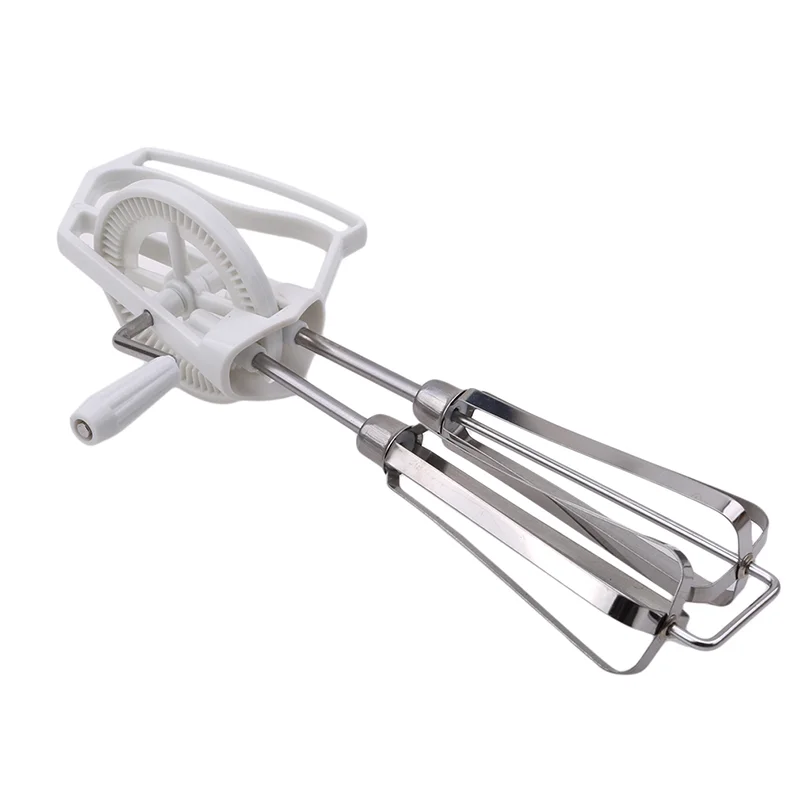 Stainless Steel Rotary Hand Whip Whisk Mixer Egg Beater Dual Purpose Kitchen Tool