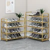 Removable Metal Shoes Display Rack Gold Shoe Rack Organizer Multilayer Living Room Furniture Metal Home Shoe Rack 1