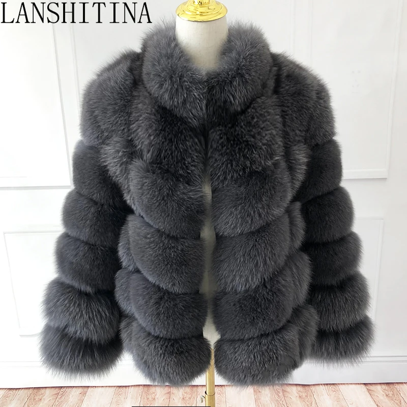 2023 New Style Real Fur Coat Women Autumn And Winter Fur Jacket Natural Fox Fur Vest Stand Collar Detachable Sleeves
