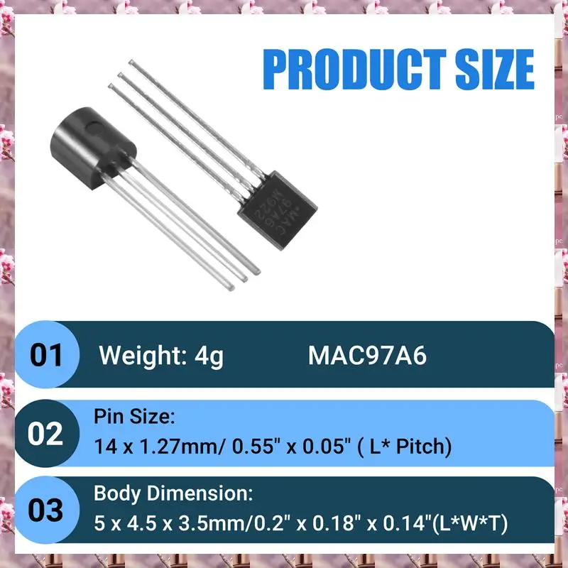 15 Pcs MAC97A6 97A6 Bi-Directional Triac Thyristor 600V 1A,15 Pcs MAC97A6 97A6 Bi-Directional Triac Thyristor 600V 1A HOHO