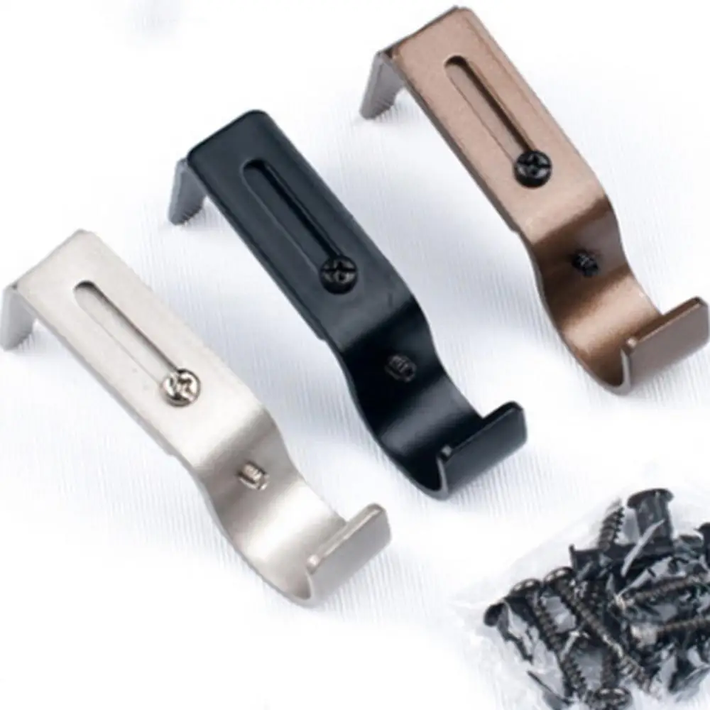 Curtain Rod Bracket Iron Window Curtain Rod Bracket Holder Drape Bar Hook Clamp Wall Holder Clamp curtain accessories