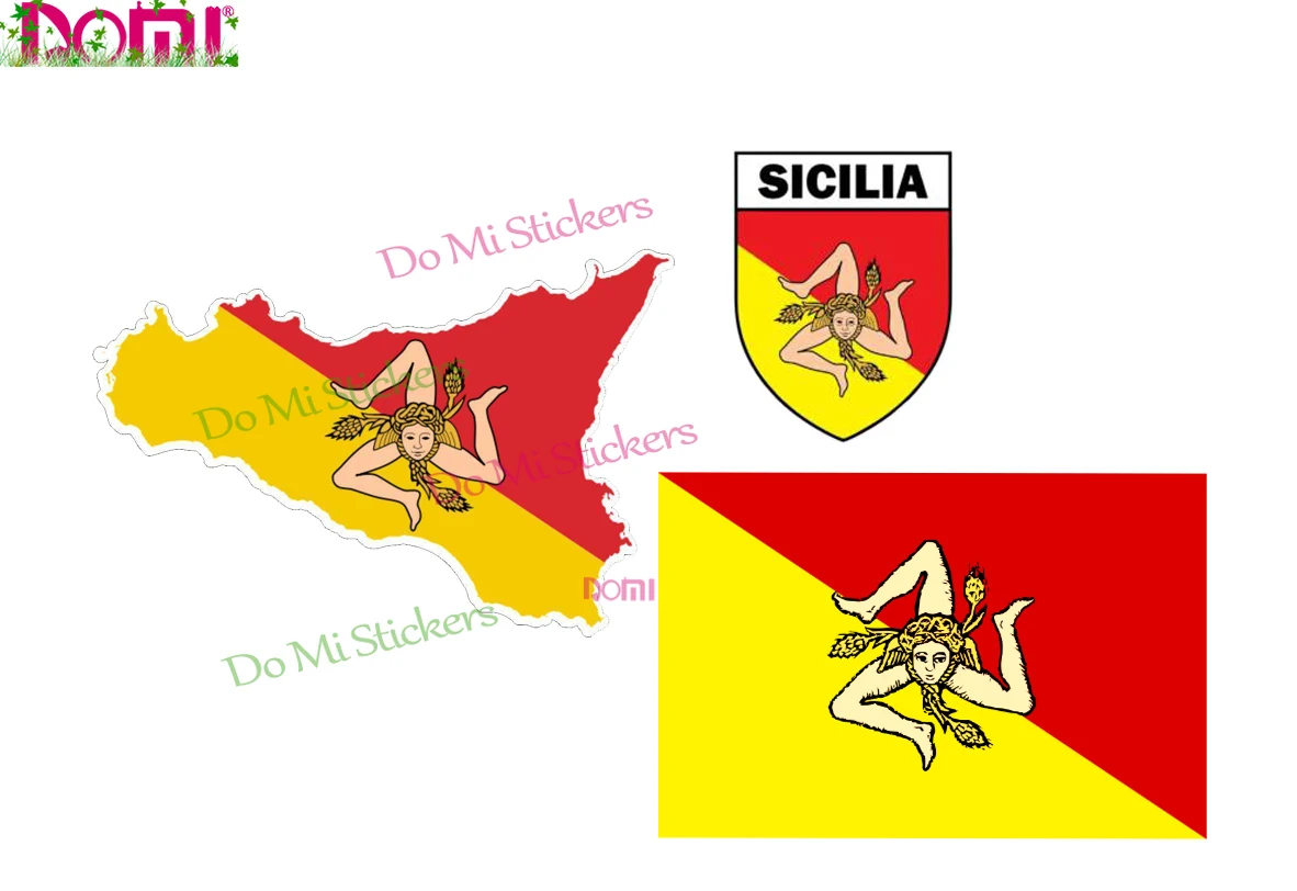 Sticker Car Moto Map Flag Vinyl Outside Wall Decal Macbbook Sicilia Sicilia Per Motocross Racing Laptop Helmet Trunk Wall Fridge