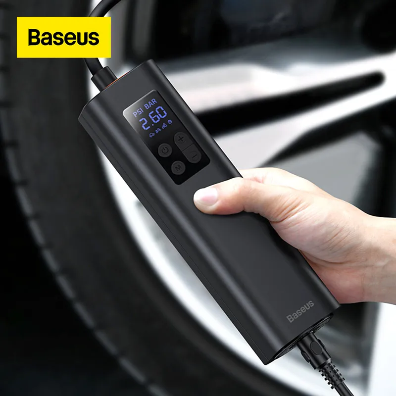 Digital Tyre Air Compressor Tyre Pump 12V Rapid Car Tyre Inflator with LED Light and Adaptor Digital Tyre Inflator for Cars 
