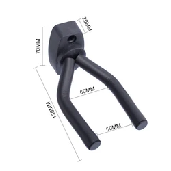 Premium Guitar & Instrument Display Wall Mount Hanger with Sponge Padding (Black)