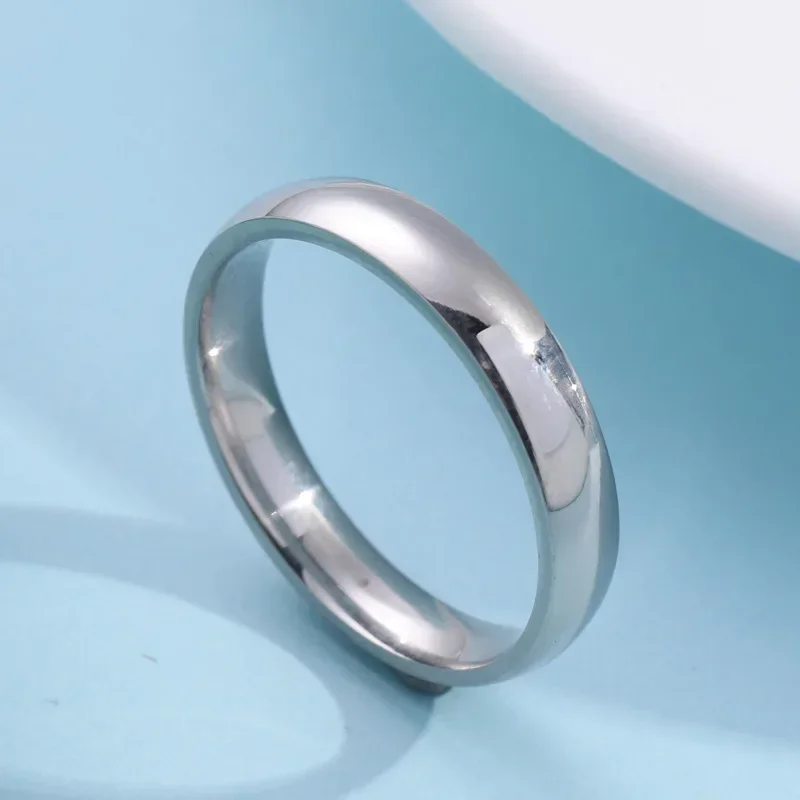 New Fashion Circular Smooth Stainless Steel Exquisite Ring for Couple High-end Light Luxury Finger Ring Jewelry Серьги Женские