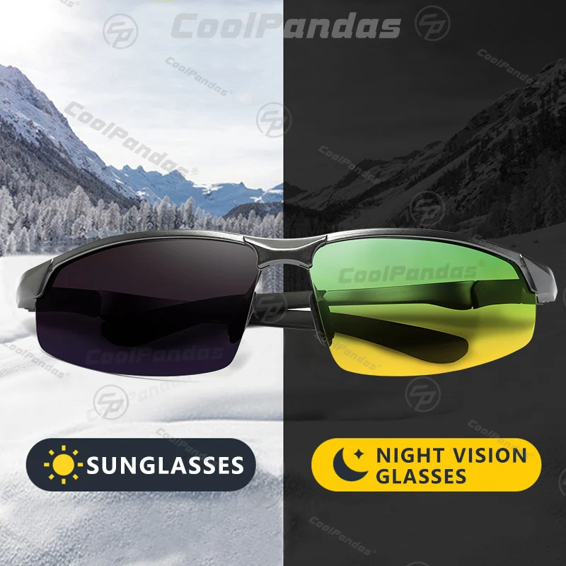 Top Aluminum Photochromic Sunglasses Man Polarized Day Night Driving Anti-glare Glasses Men Chameleon Goggles Oculos de sol
