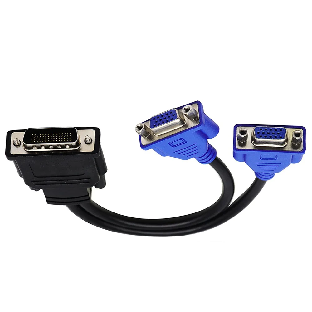 59 pin DVI to dual VGA cable 59 pin to 2 VGA cable, DVI graphics card conversion cable, graphics card adapter cable 25CM