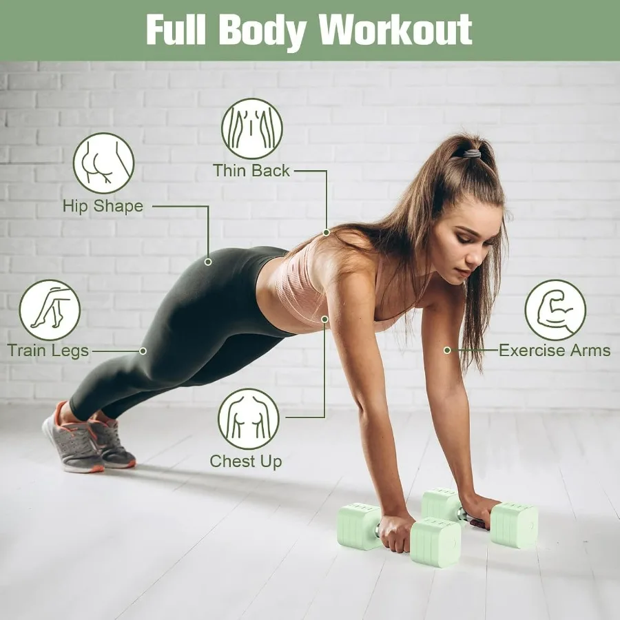 22LBS Adjustable Dumbbells Set, Adjustable Weight Dumbbells with 4 Levels 4.4lb, 6.6lb, 8.8lb, 11lb, Hand Weights Sets for Women