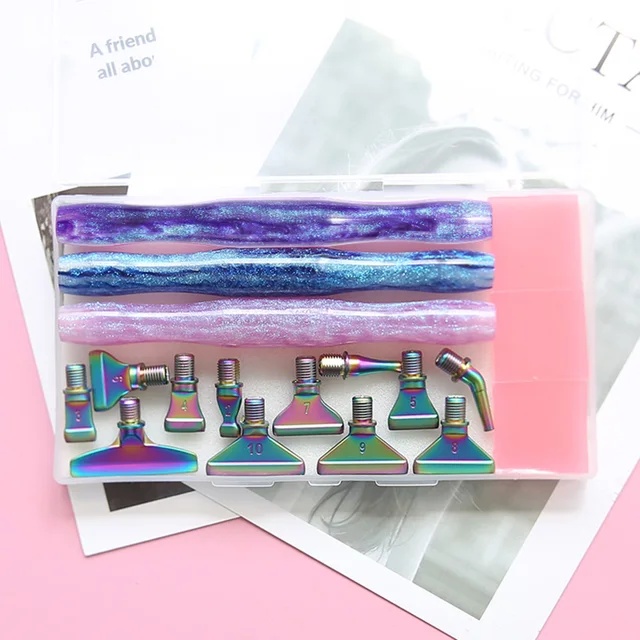 5D résine diamant peinture stylo fil métal remplacement stylo têtes pointe perceuse stylos avec colle argile bricolage Art artisanat diamant peinture 3