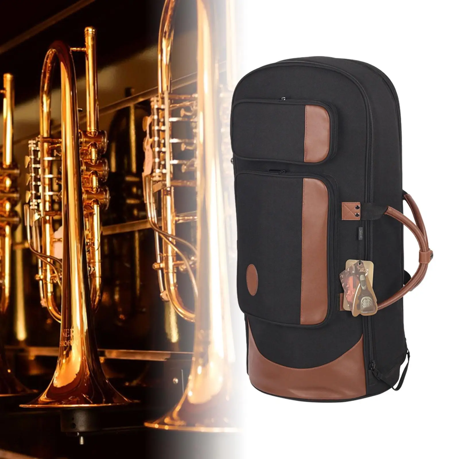 Euphonium Gig Bag with Pockets Backpack Carry Bag Professional Tenor