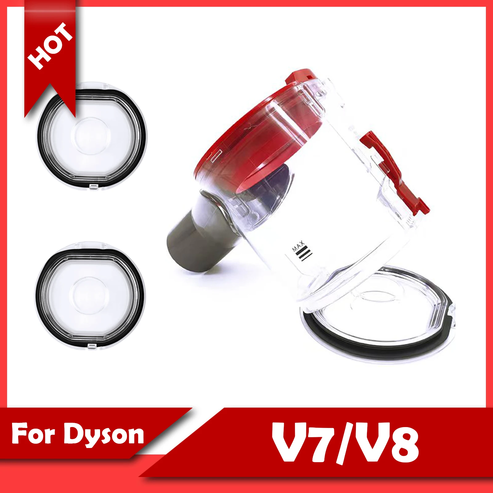 Per Dyson V7 V8 Aspirapolvere Pattumiera Cyclone Secchio Per La Polvere Coperchio Inferiore Accessori Per La Testa Collettore Di Polveri E Tappo Della