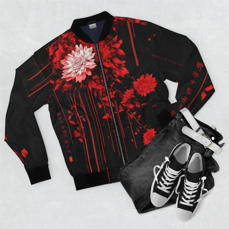 Harjauku Japanese Style Graffiti Art Street Men's Oversized