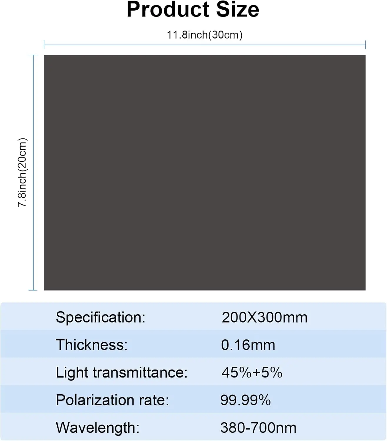 20*30cm Polarizing Film Adhesive-Backed Polarizing Filter Sheet for LCD Monitor