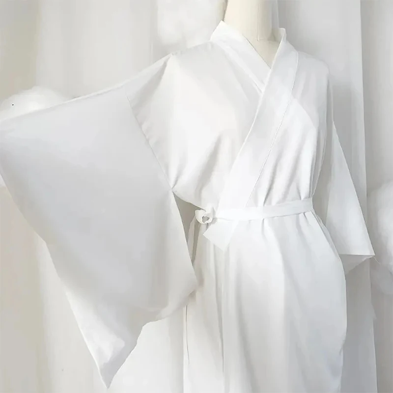 Women Traditional Japanese Kimono Juban Yukata Dress Long Robe With Belt Gown Haori Kimonos Inner Wear Accessories