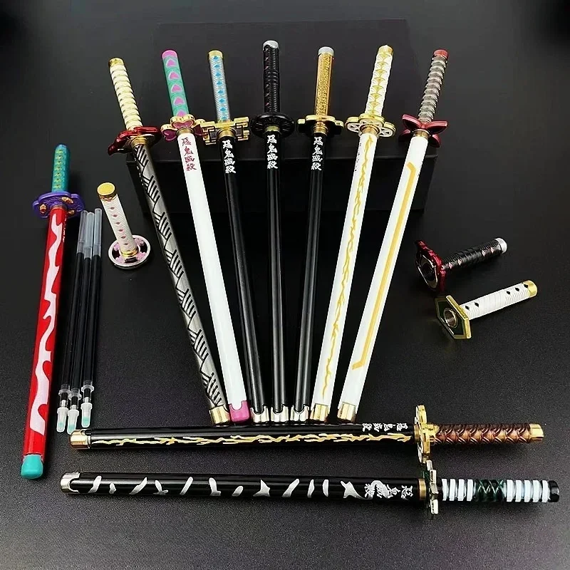 Japan Anime Demon Model Gel Pen Black Refill Cosplay Prop Kid Student Gift SlayerWeapon Sword