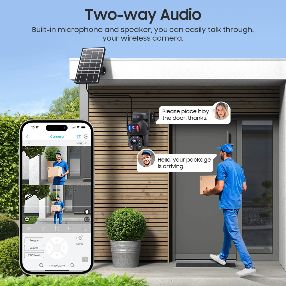 كاميرا INQMEGA 4K 8MP للمراقبة بالطاقة الشمسية خار...