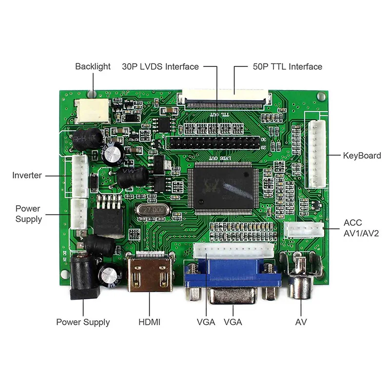 Polegada B101uan02.1 Ips 1920x1200 Display Lcd com Vga Hdmi Lcd Controlador Driver Board B101uan02 Tela Painel Lvds 50pin Novo 10.1 - Imagem 5