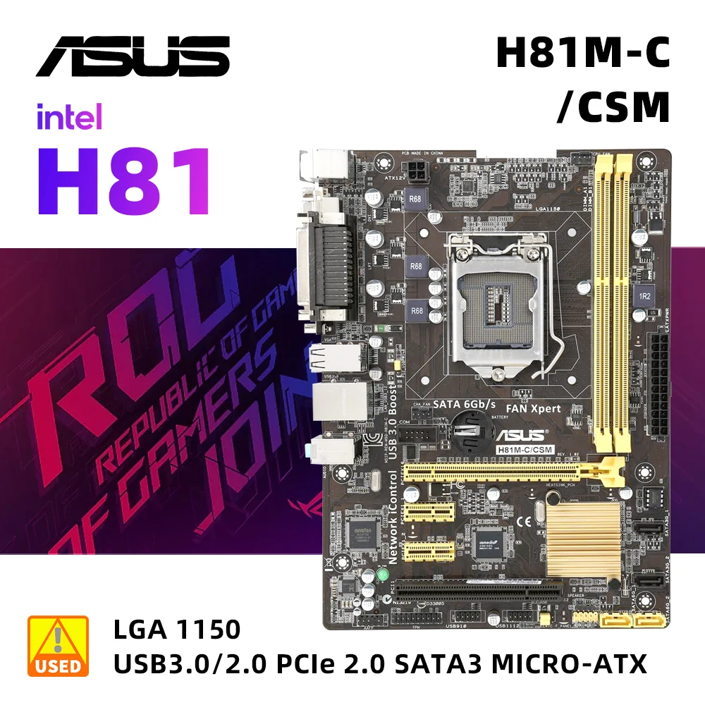 ASUS　H81M-C   LGA1150　i3 4130　4Gメモリ2枚付き