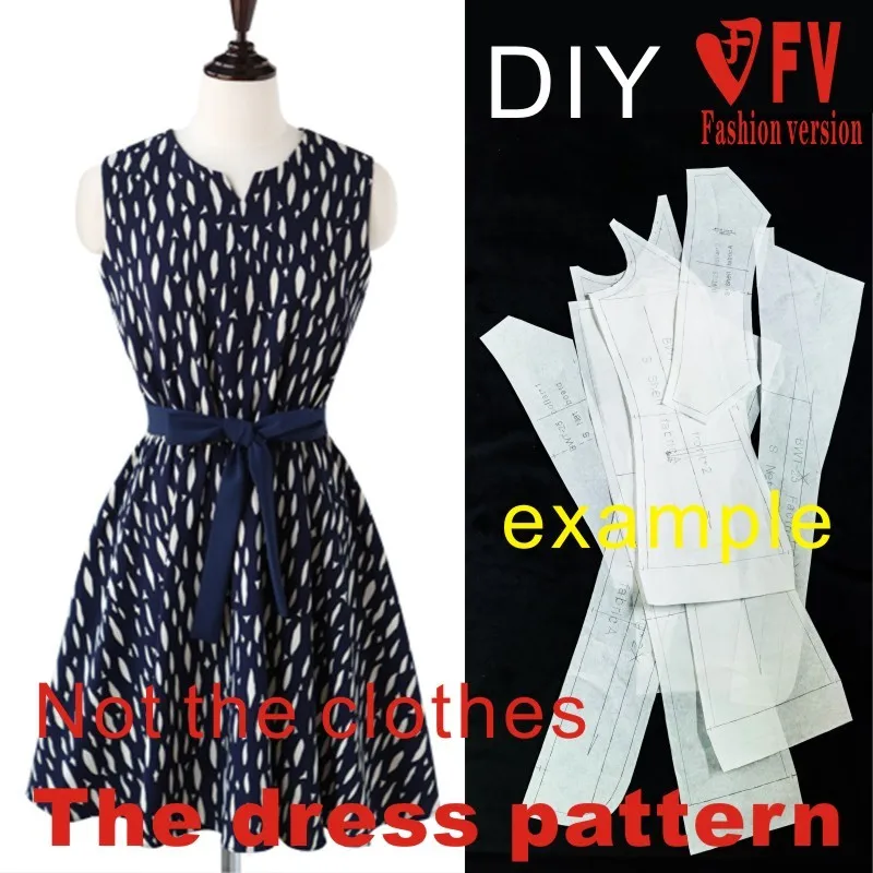 Dresses Sewing Pattern Template Cutting drawing Clothing DIY ((Not selling clothes)) BLQ-188