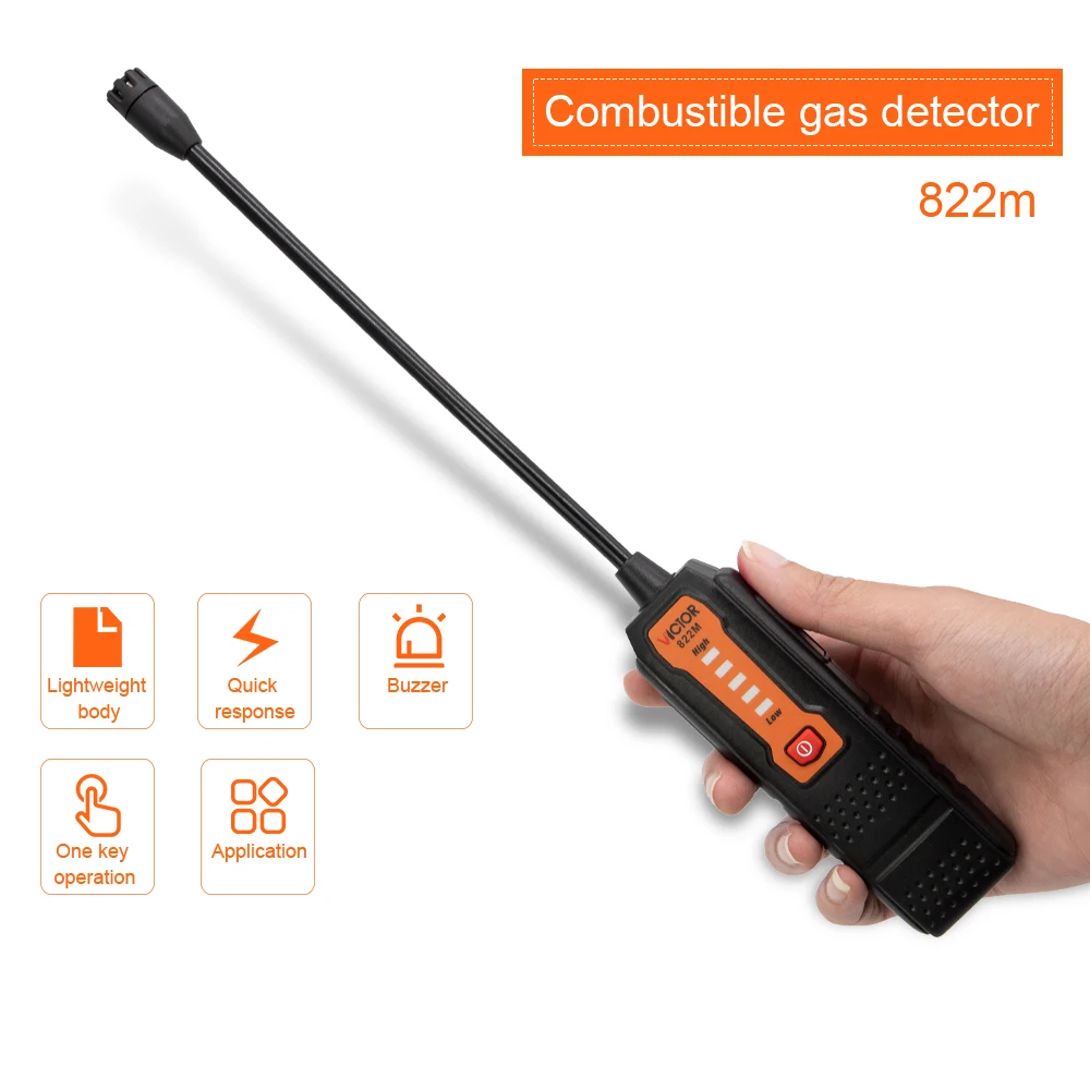 VICTOR Gas Leak Detector Gas Analyzer Type Mini Household Meter Combustible Flammable Natural Tester Determine Tester Co2 Sensor