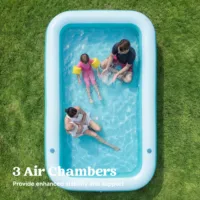 Piscine gonflable Sloosh 130 x 72 x 22 pouces pour adultes avec sièges, durable et épaisse, pour jardin, pelouse, fête en plein air 3
