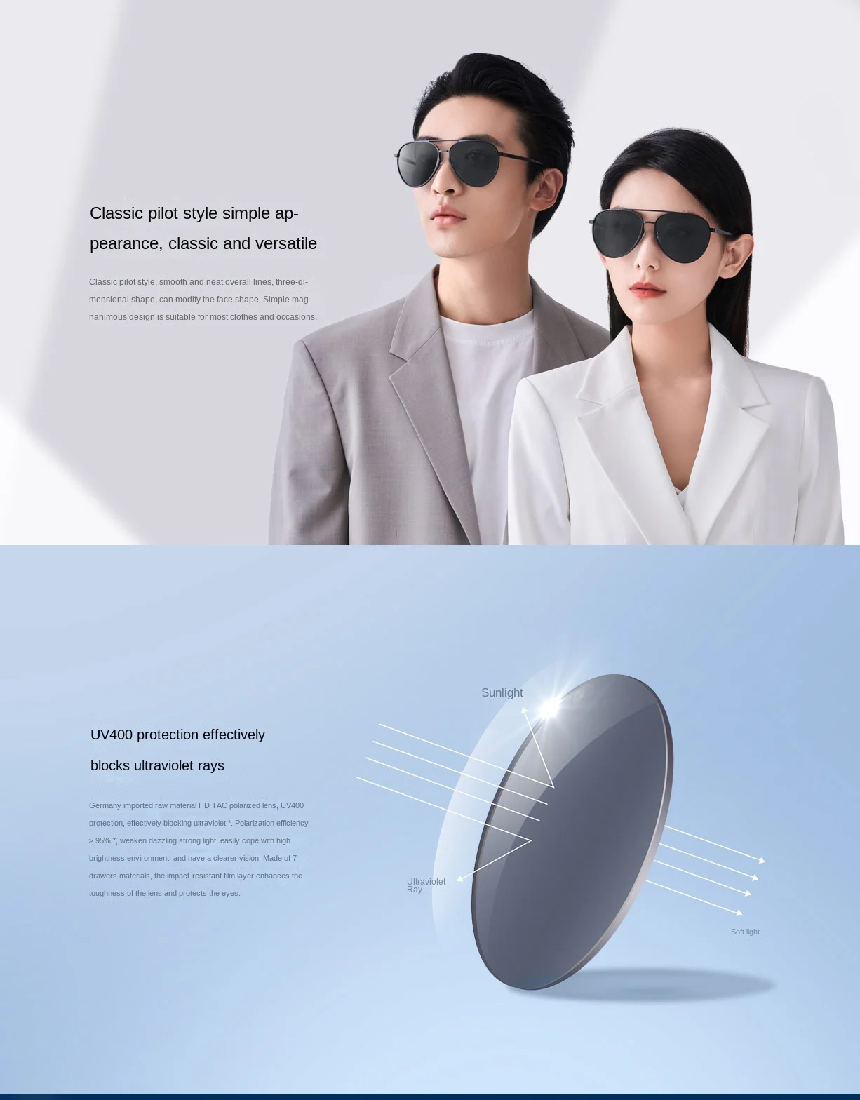 Gadgetoo Xiaomi Mijia Luke Sunglasses - Grey