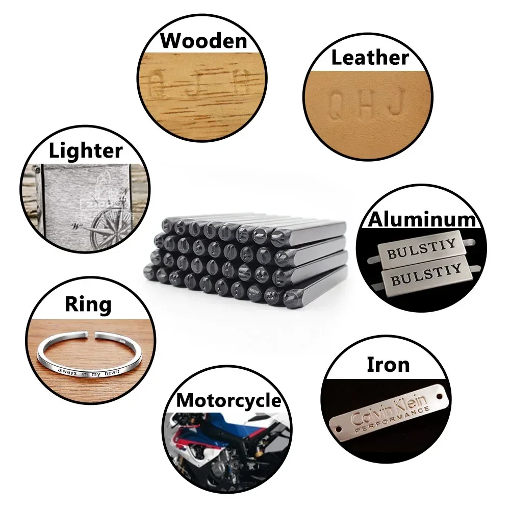 Steel Die Metal Stamping kit Punch Tool Number Letter Alphabet Stamps Tools DIY Jewelry Gold Silver Metal leather LOGO Stamp number letter stamp set leather craft stamps alphabet number stamp set