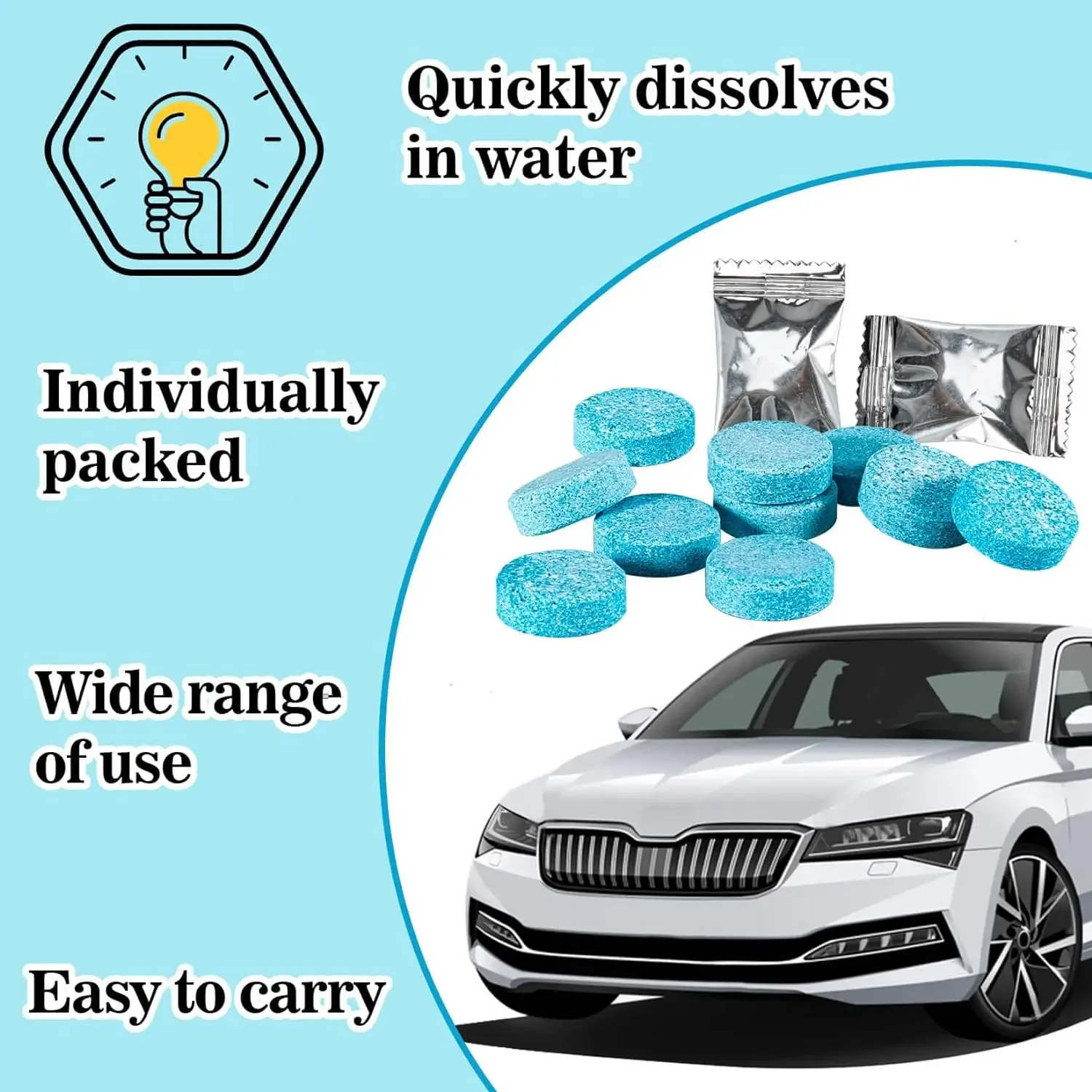 Auto Glass Cleaning Tablets Auto Glass Cleaner Windscreen Wiper Solid Foam Tablets Foam Water Solid Cleaner glass cleaner