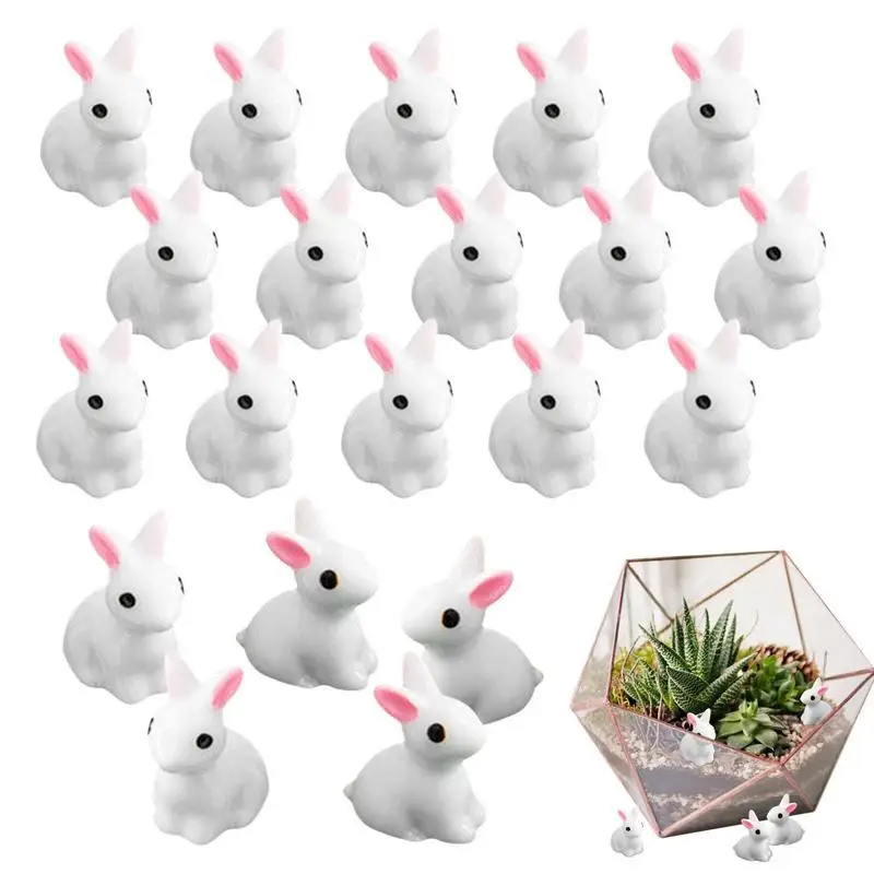 

Rabbit Doll Mini Resin Bunny Ornaments Fairy Home Miniature Figurine Home Cute Little Rabbit Decoration For Succulent Pots