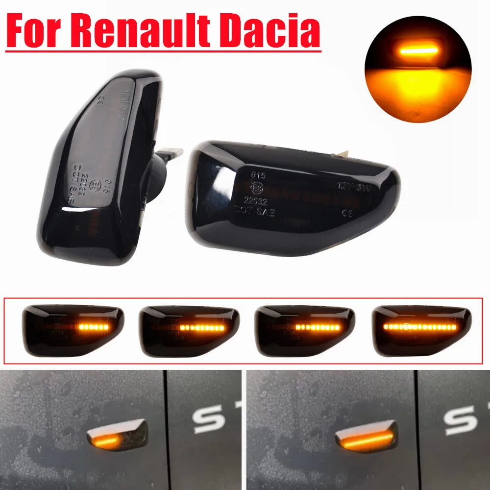 2Pcs LED ̳ ̵ Ŀ Ʈ ַο  ñ׳    Dacia Logan 2 Sandero 2 Duster 2 Renault Stepway