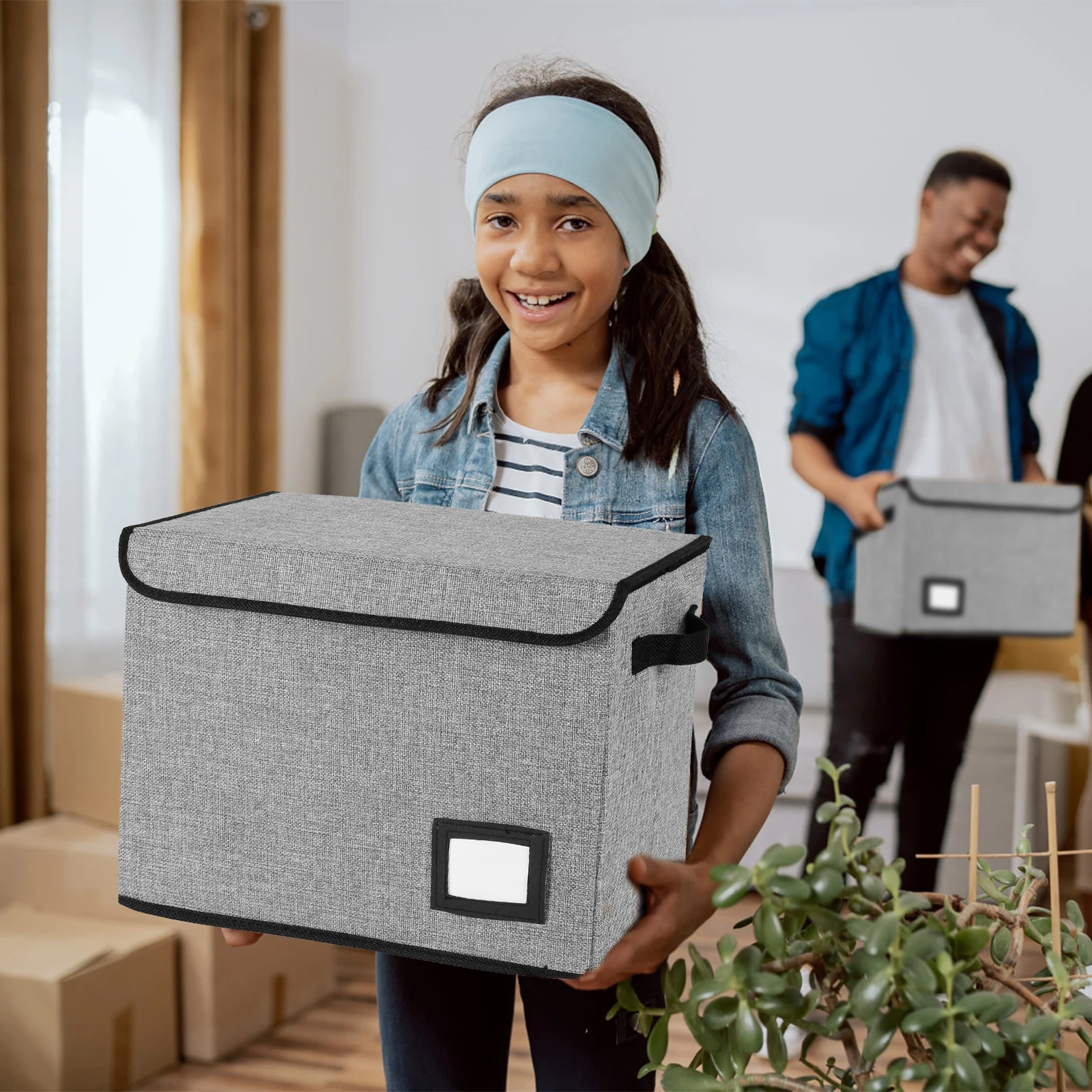 Foldable Storage Box With Lid And Handle Washable Organizer_voghion.com