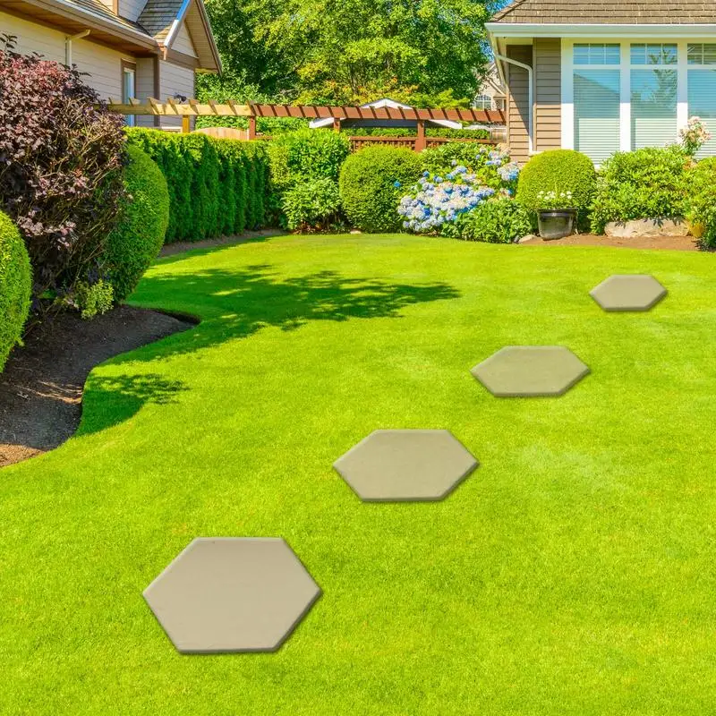 4pcs Garden Stepping Stones With Ground Stakes Garden Decoration Decorative Outdoor Walkway Stones For Park
