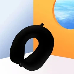 Luxurious Plush U-Shaped Neck Pillow for Ultimate Comfort and Fatigue Relief (Black)