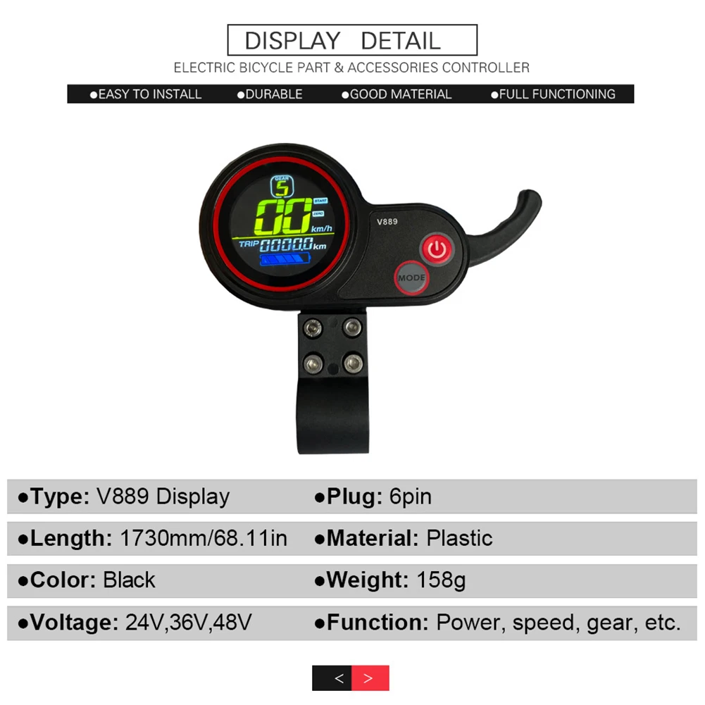 

Sine Wave Controller 24-48V 26A 500/750W 6 Pins Display Controller+Display Electric Scooter High Quality Hot Sale