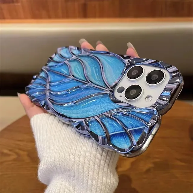 ตัวเลือกสินค้า เคสซิลิโคนนุ่ม ป้องกันรอยกระแทก ลายใบไม้สีสันสดใส สำหรับ iPhone 16/17 Pro Max