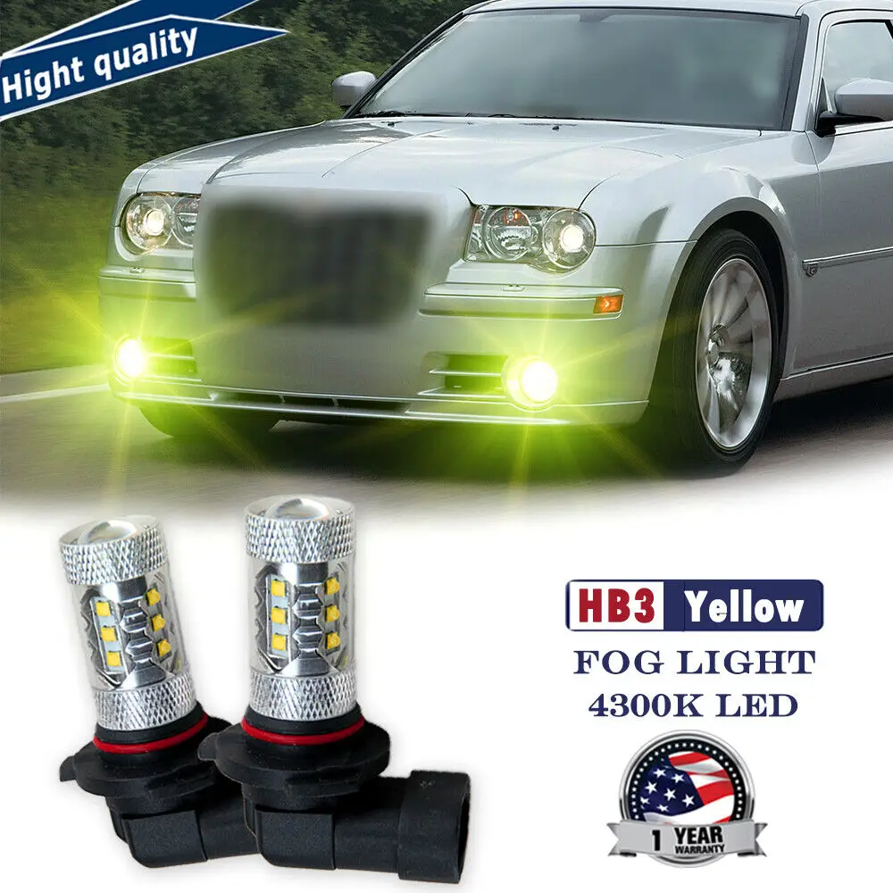 

2x 80W HB3 9005 Bulbs LED Fog Light Upgrade Kit 4300K For Chrysler 300 05-09