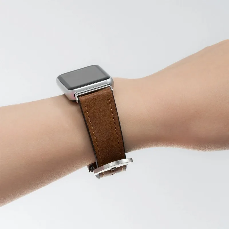 Premium Leather Strap Replacement for Sports Watch - Elegant Wristband Accessory
