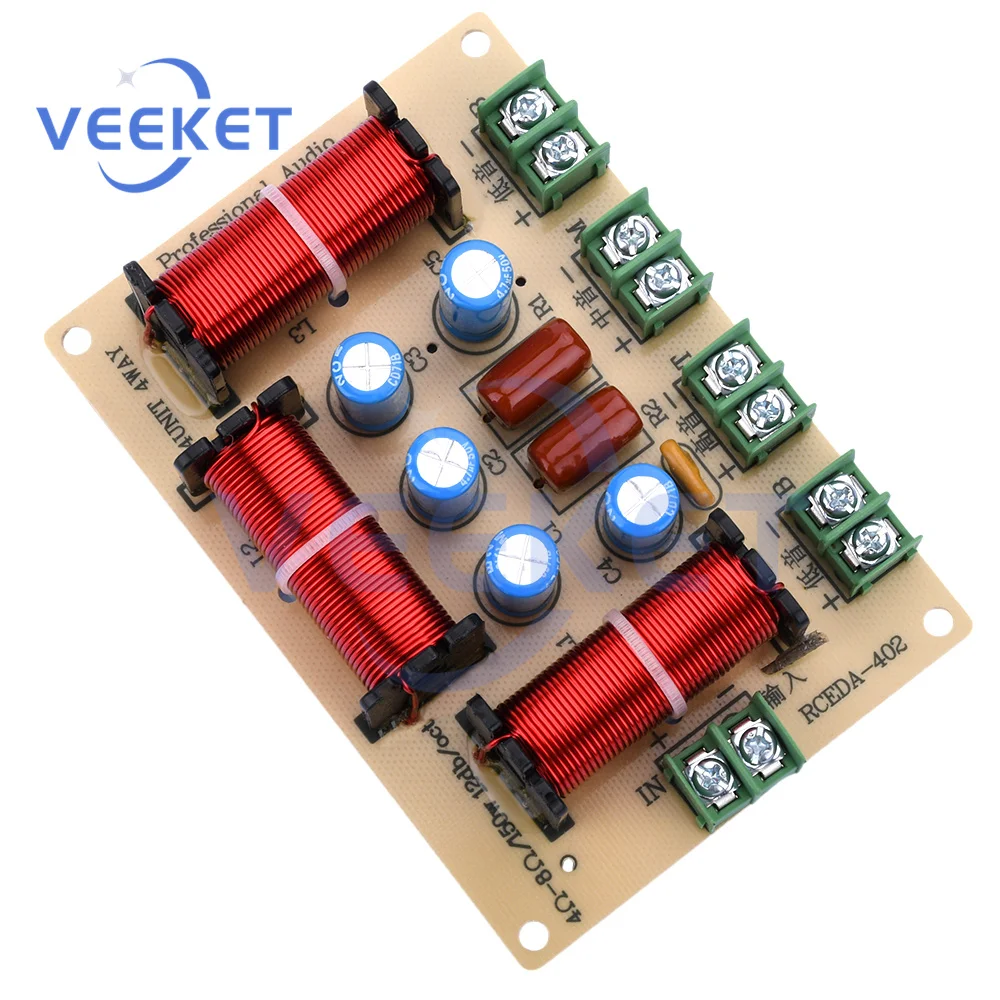 120W 4 Way One High One Middle Two Low Four Division Frequency Divider Solderless Home Speaker Retrofit Splitter